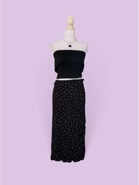 Brandy Melville Black floral maxi skirt